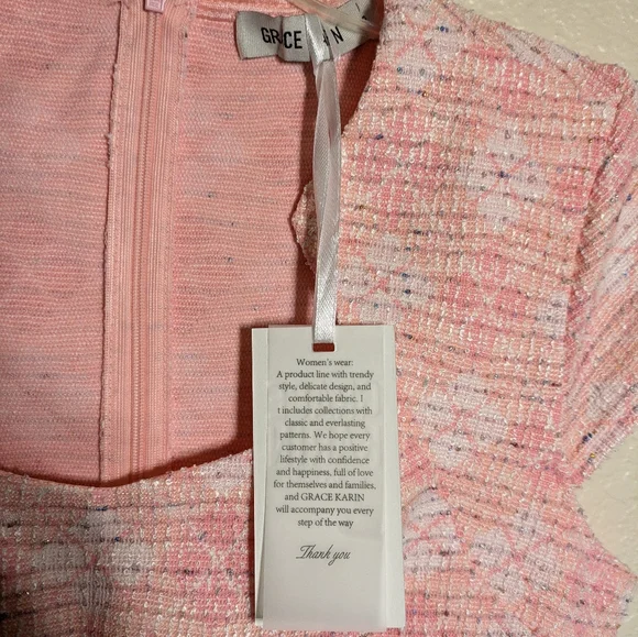 Grace Karin Elegant Pink Cap Sleeve Dress Size Small - Picture 8 of 11